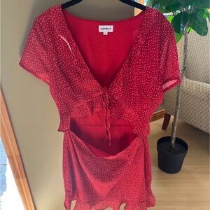 superdown Red Polka Dot Dress